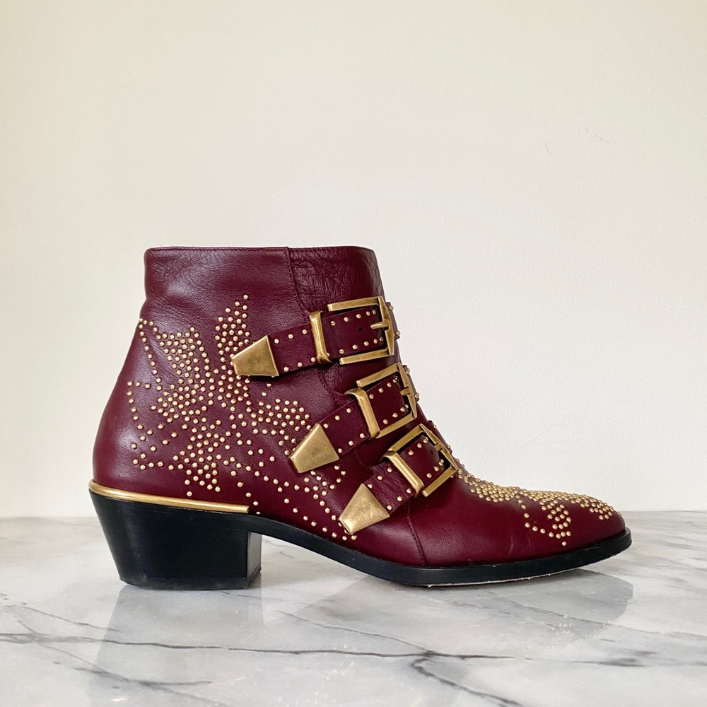 CHLOE Susanna Studded Leather Ankle Boots